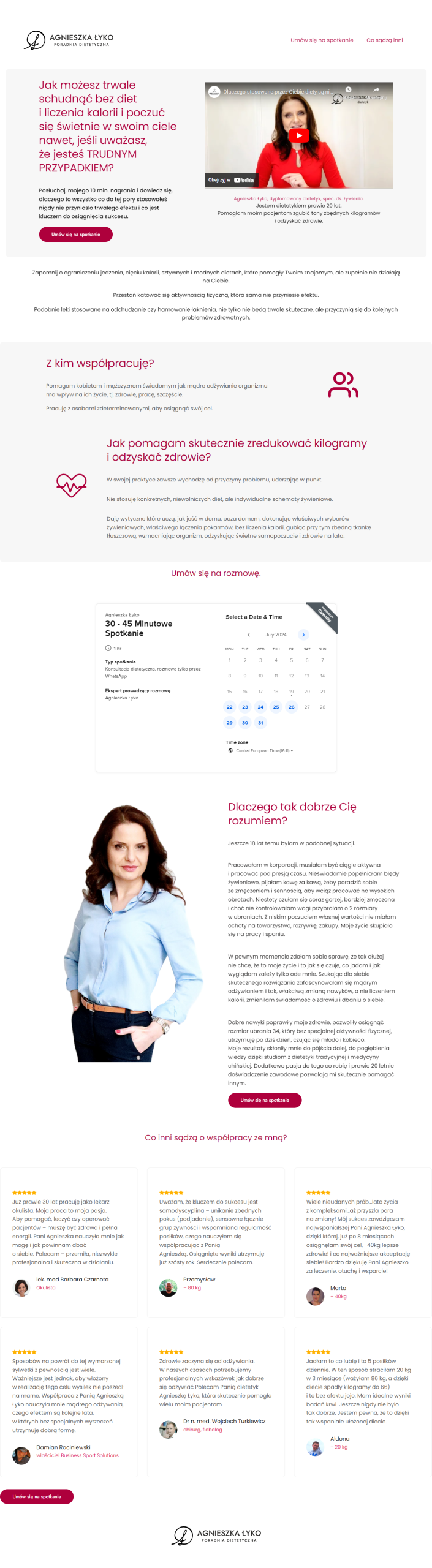 landing page dietetycznie przykład